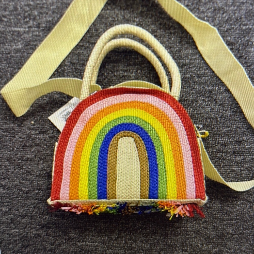 Colorful Rainbow Woven Handbag